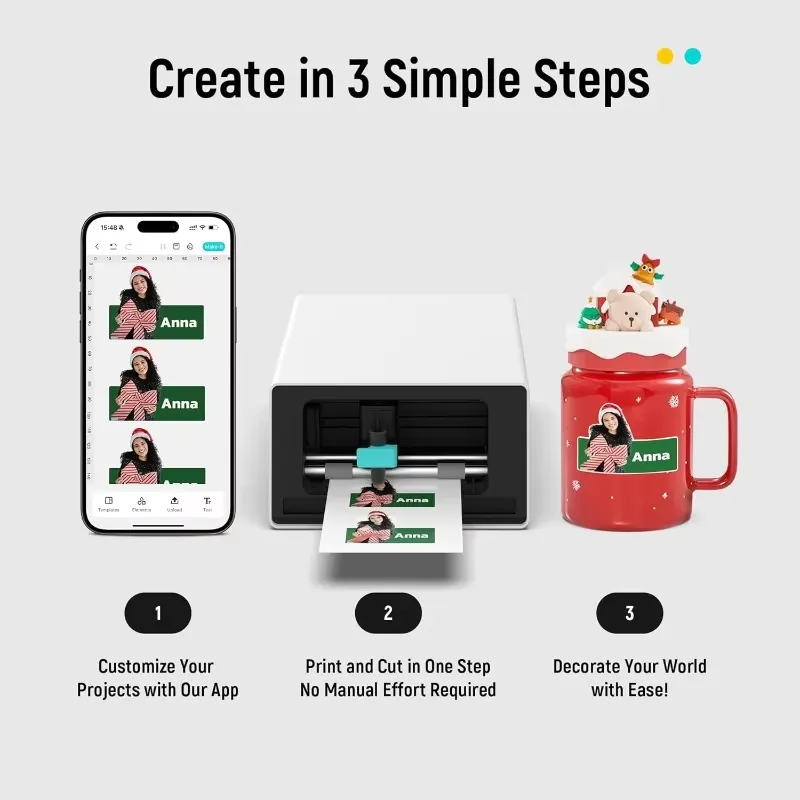 Label Printer - PixCut S1 All-in-One stickermaker, thermische dye-sublimatie